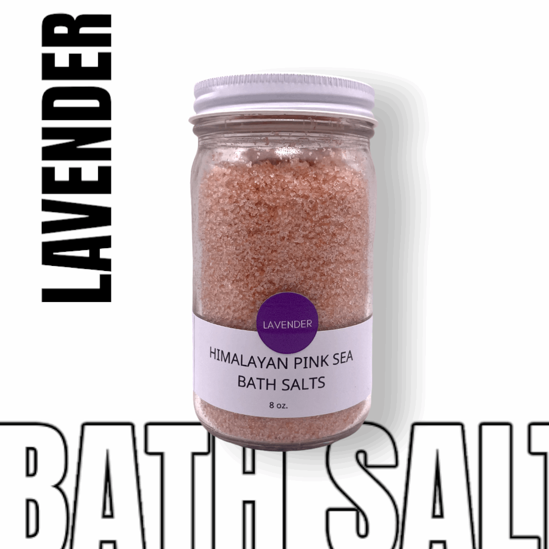 Bath Salts | Lavender | Himalayan Pink Sea Salt | 8oz - Personal Care
