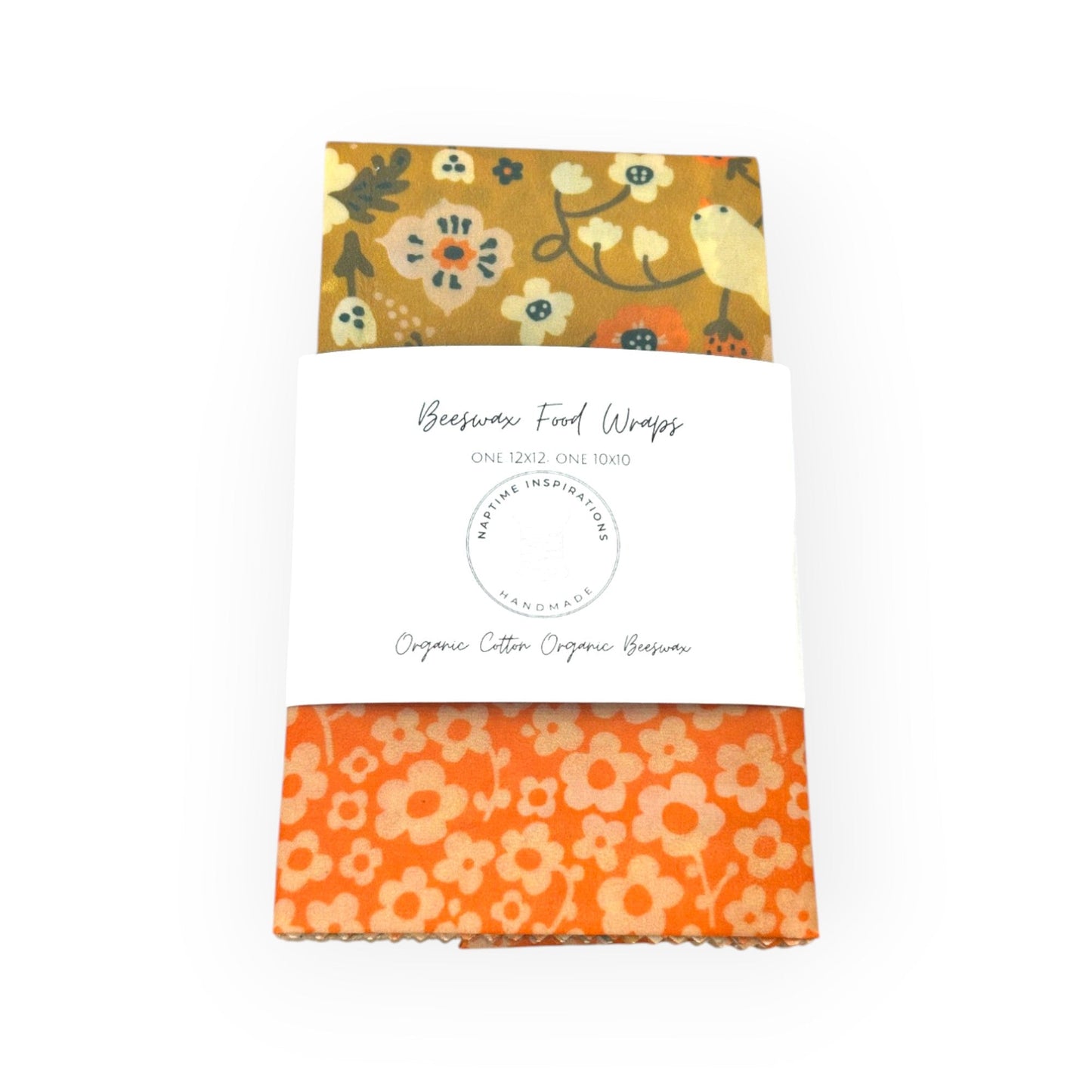 Beeswax Food Wraps | 2pk Orange Flower | Naptime Inspirations - Other Eco - Goods