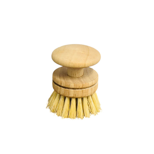 Dish Brush with Handle | Replacement Head | Bamboo & Sisal