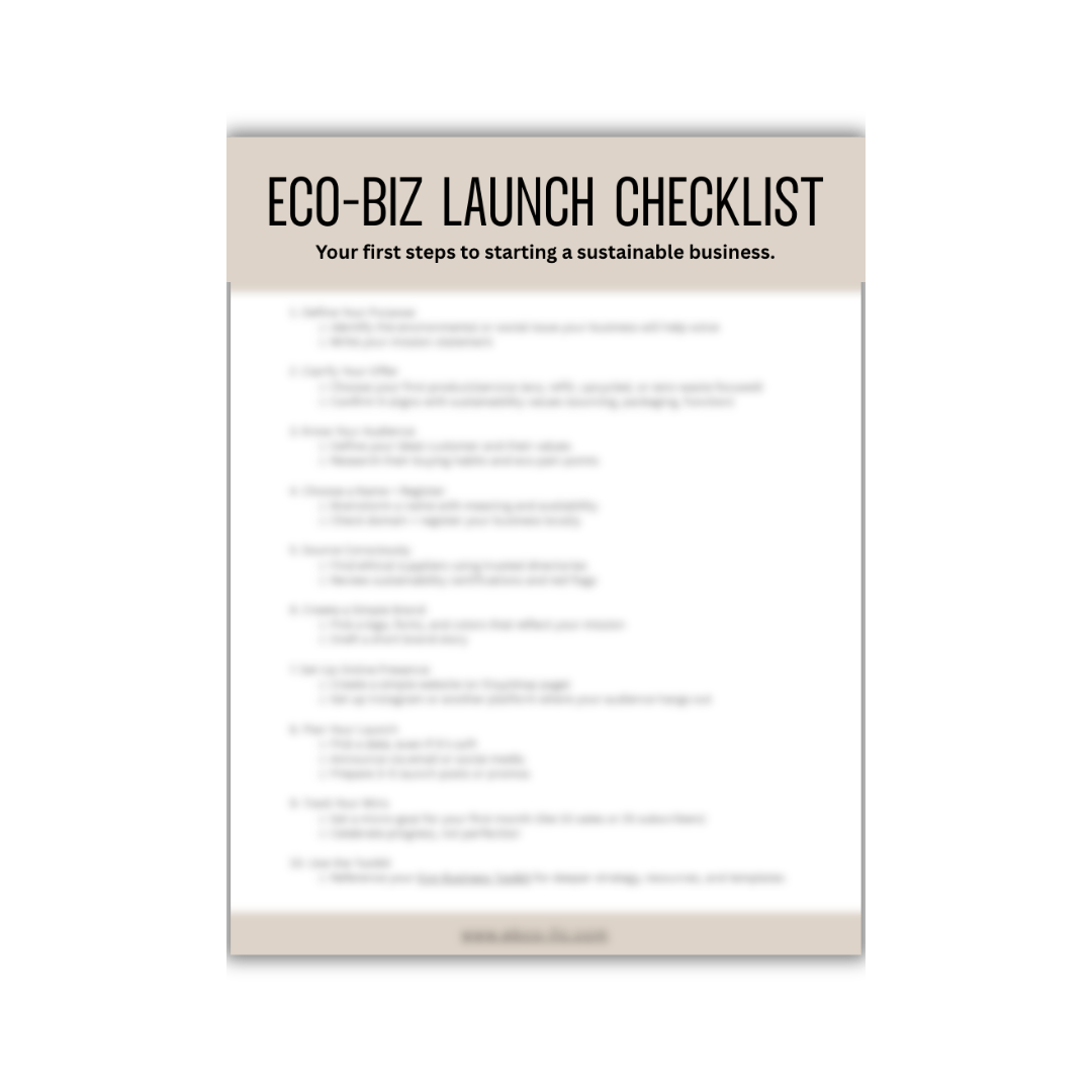 Eco - Biz Launch Checklist - Digital Products