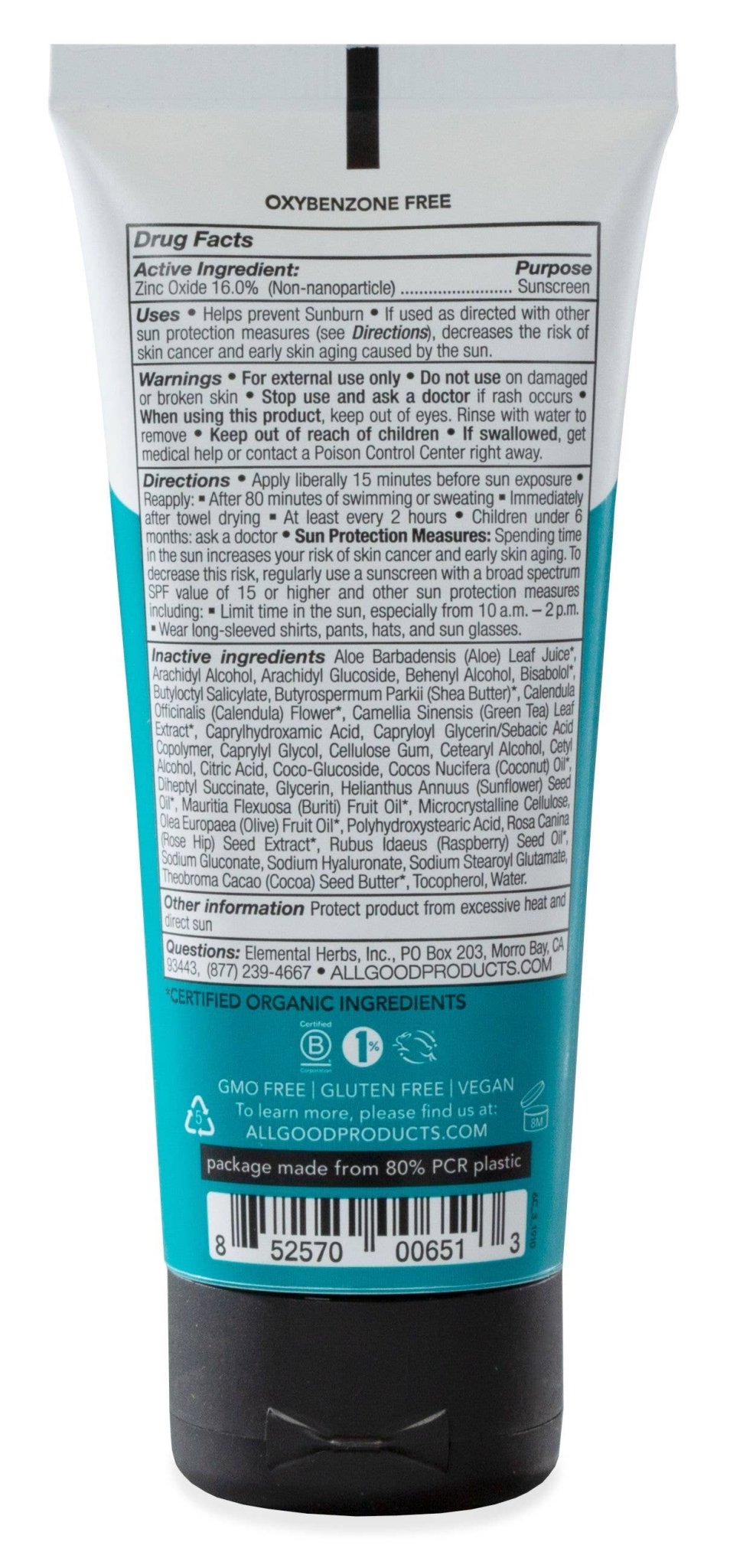 Sport Mineral Sunscreen Lotion w/ Organic Ingredients SPF 30 - Personal Care