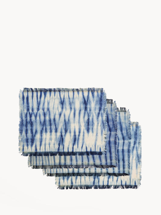 Tie Dye Cotton Placemat - Indigo Blue (Set of 4)-0