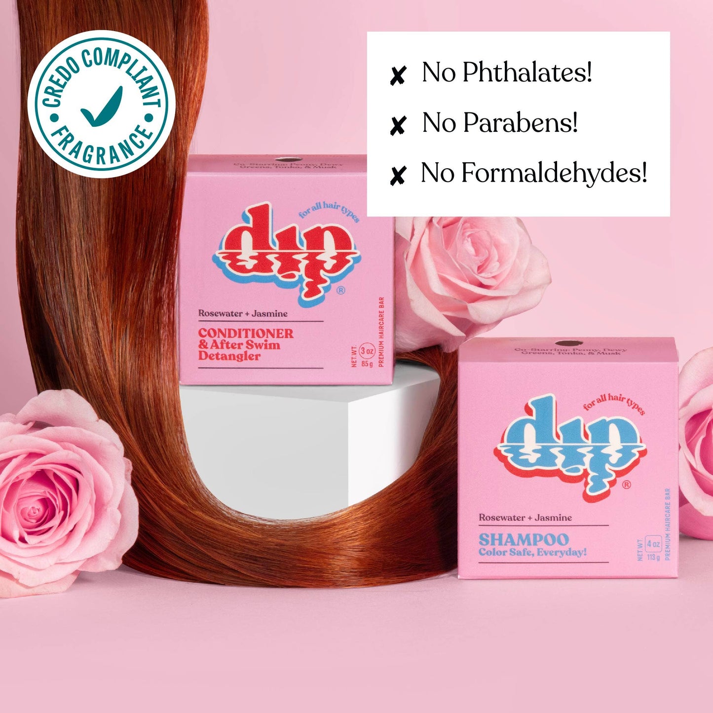 Dip Conditioner Bar & After Swim Detangler | Rosewater & Jasmine