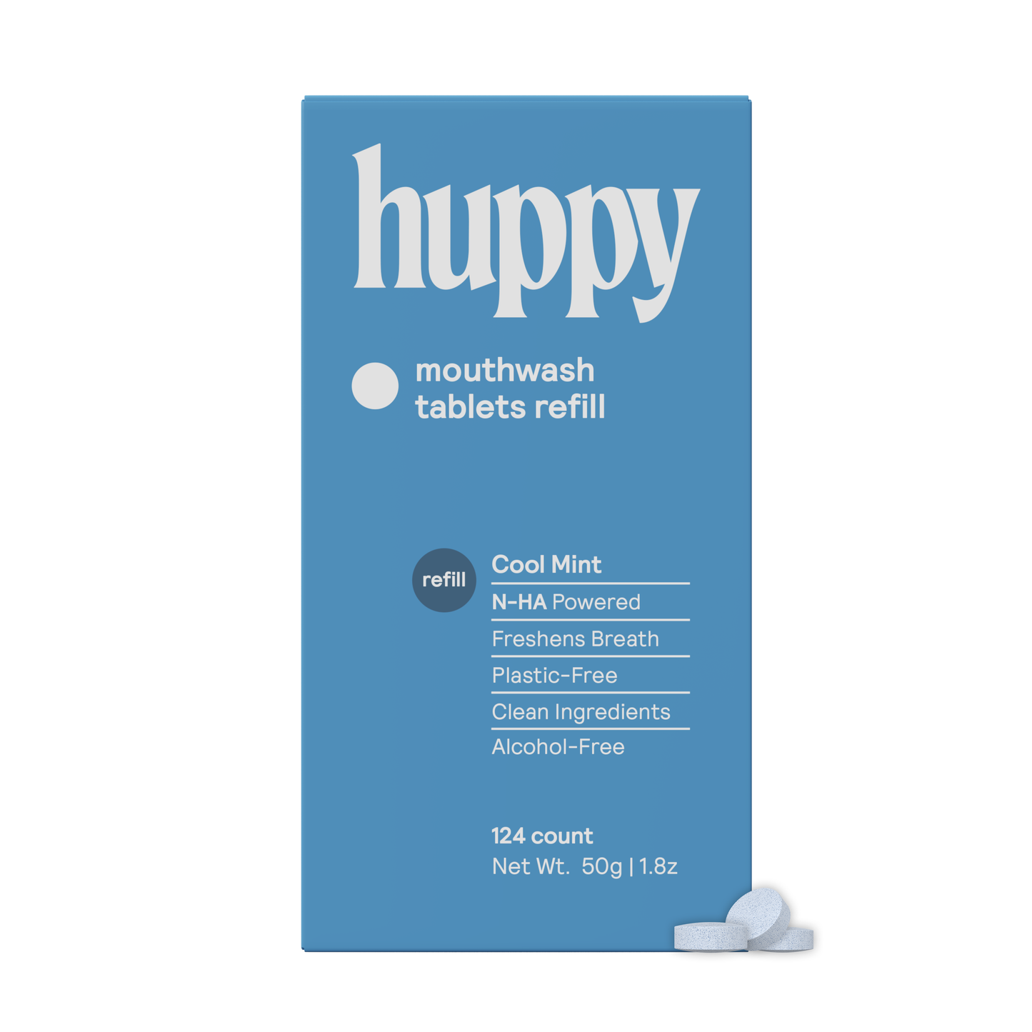 Huppy Mouthwash Tablets | Refill | 124ct