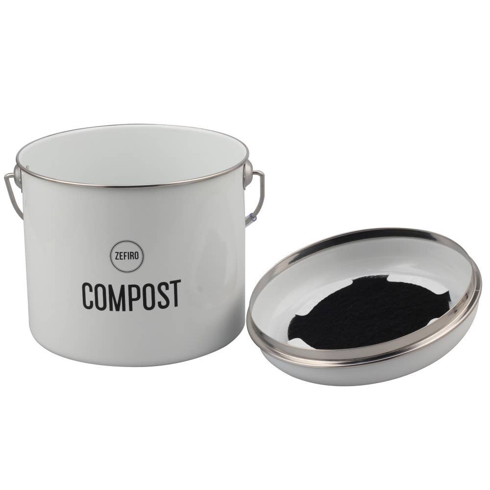 Compost Bin | White | 0.8 Gallons