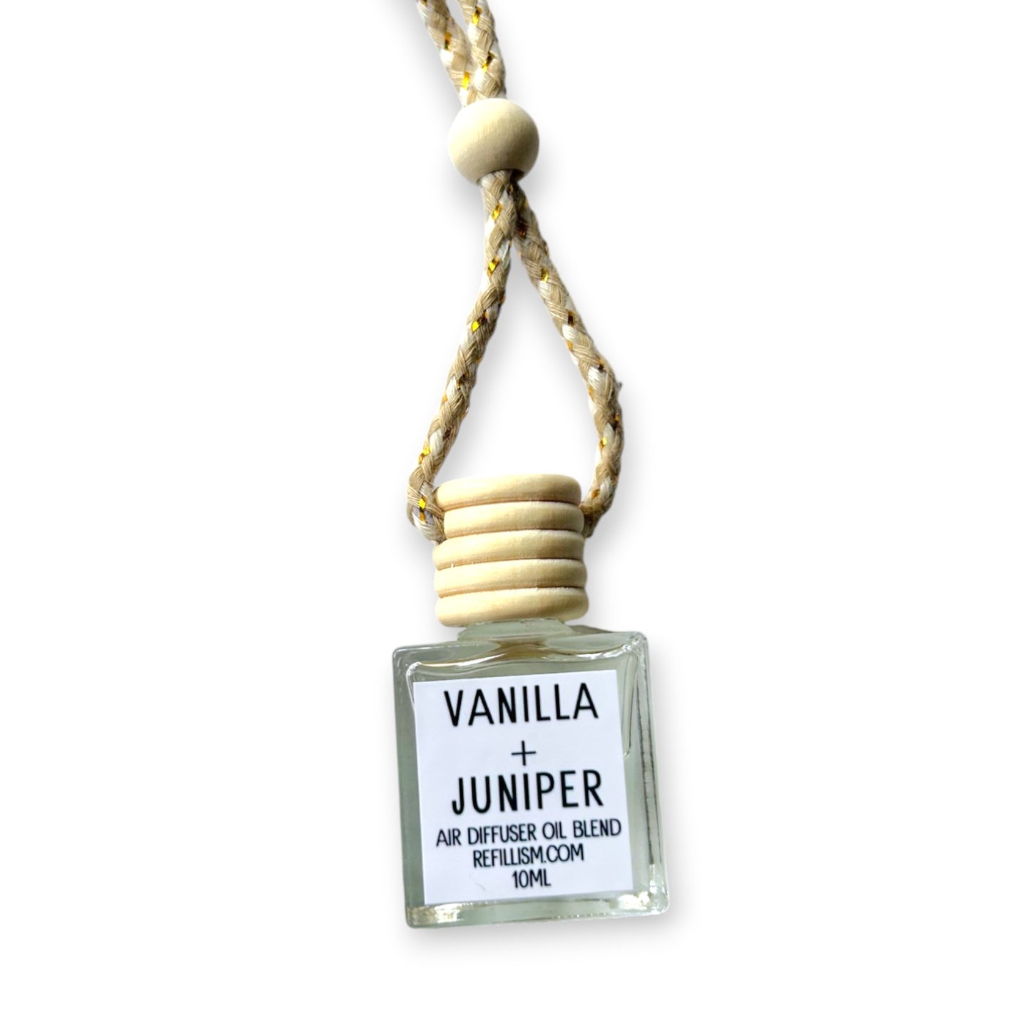 Air Freshener 10ml Square | Vanilla Juniper | Hanging Diffuser