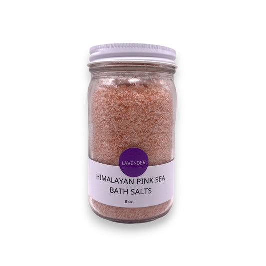 Bath Salts | Lavender | Himalayan Pink Sea Salt | 8oz - Personal Care
