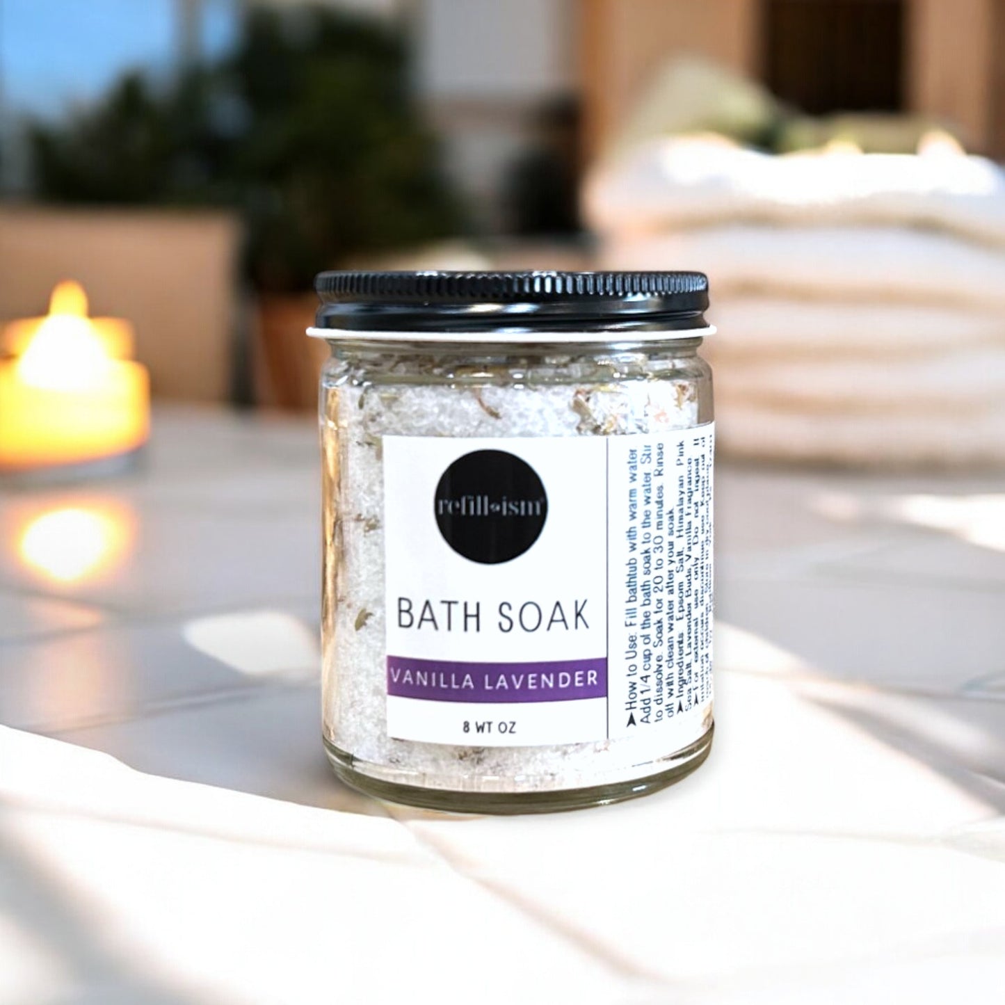 Sales de baño | Sal marina rosa del Himalaya | 8 oz