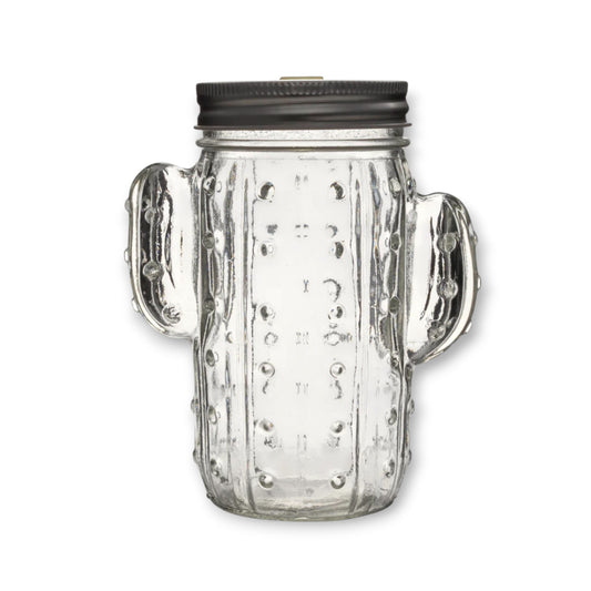 Cactus Mason Jar with Lid & Straw | 15 oz