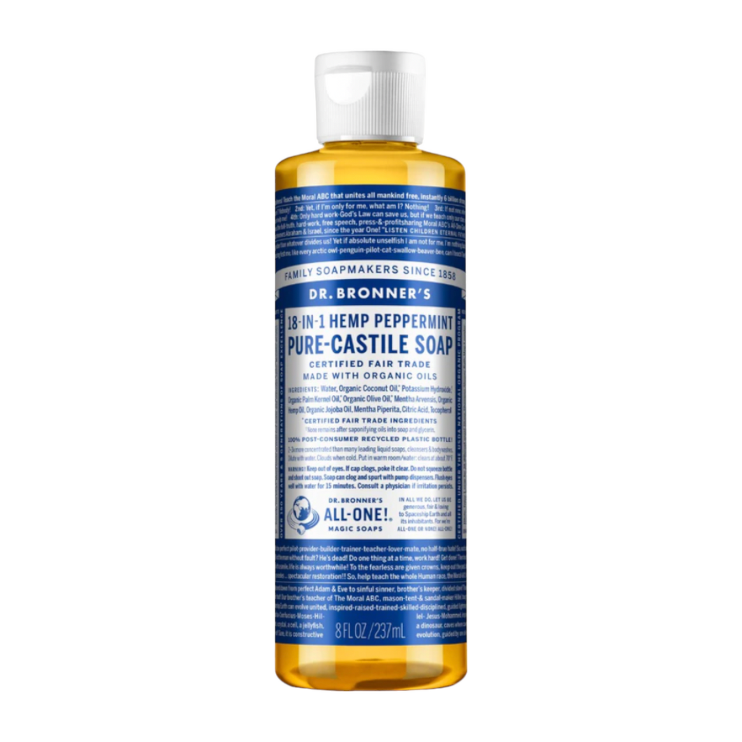 Castile Soap | Dr. Bonner's Liquid | Peppermint | 8oz