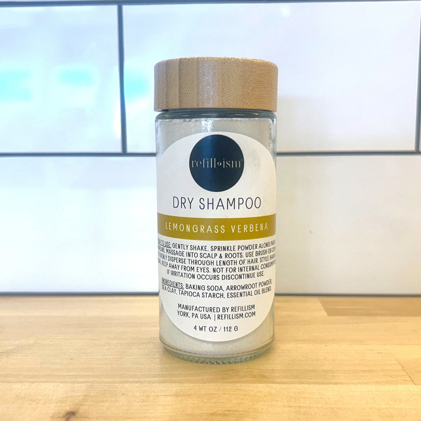 Dry Shampoo | Lemongrass Verbena | Glass Shaker