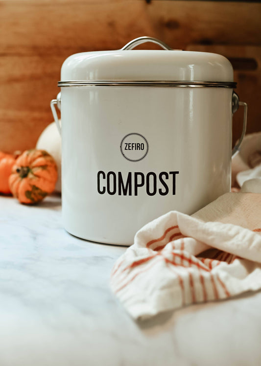Compost Bin | White | 0.8 Gallons