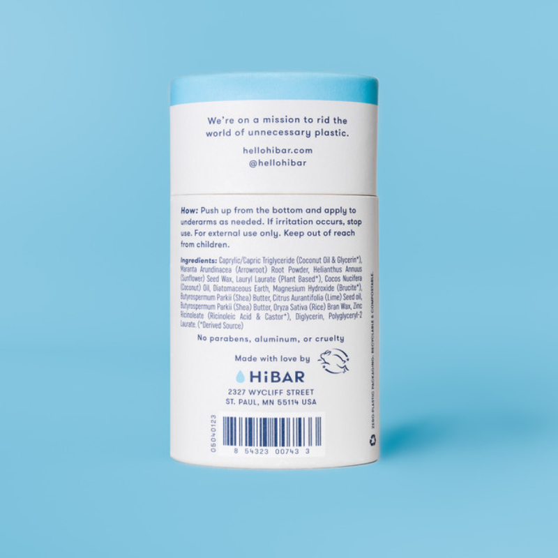 HiBAR Deodorant Sensitive | Fragrance-Free | Baking soda free