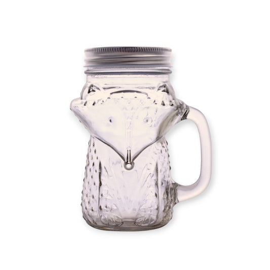Fox Mason Jar with Handle & Straw | 16 oz