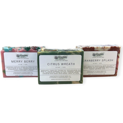 Holiday Scent Bar Soap | Luxury Artisan Soap | Green Daisy Soaps