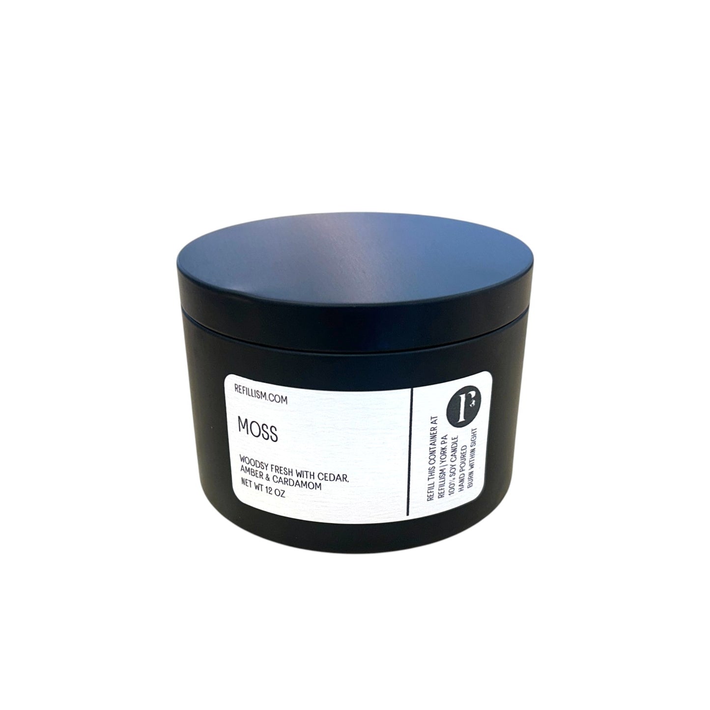 Candle | 12oz | Soy Wax | Black Metal Tin