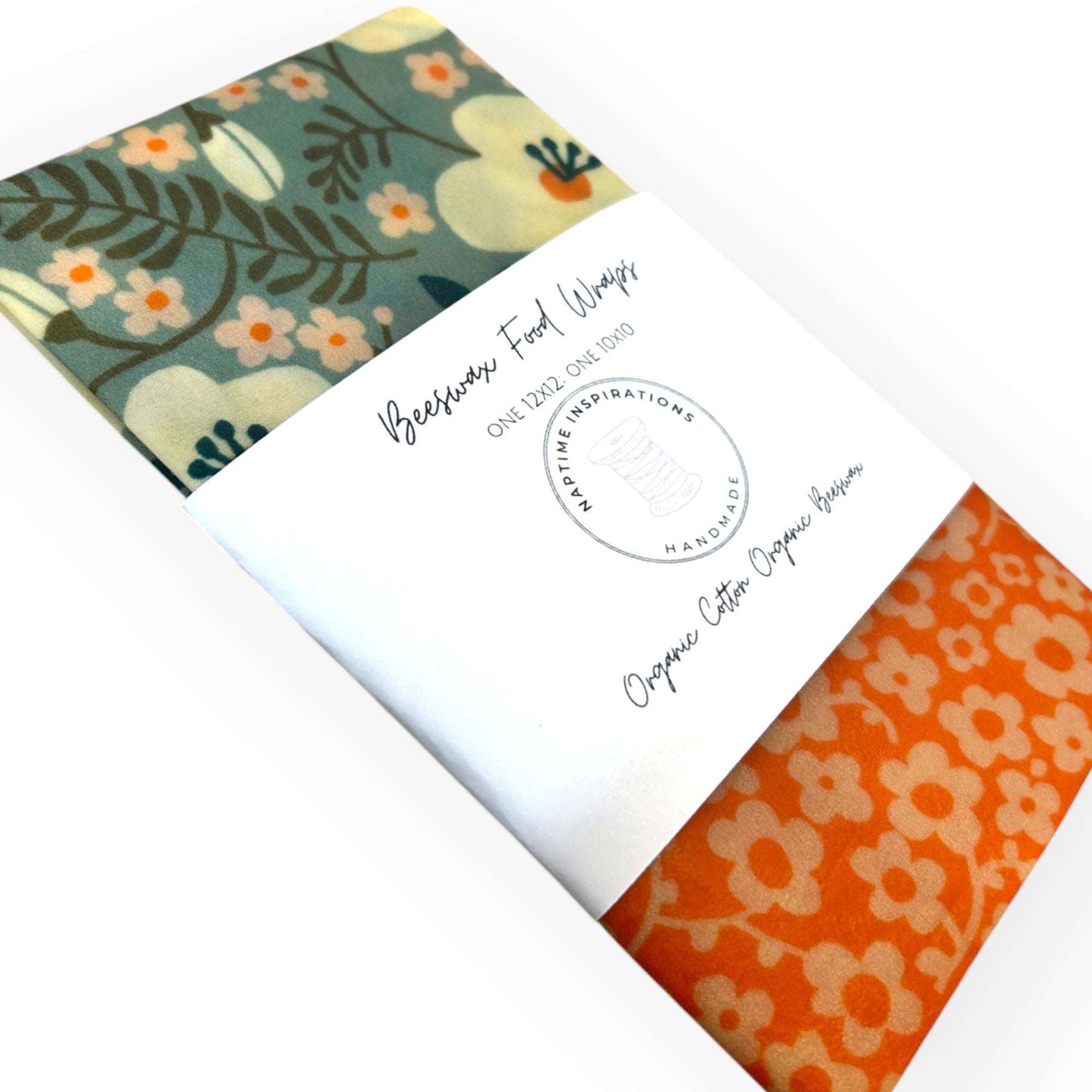 Beeswax Food Wraps | 2pk Orange Flower | Naptime Inspirations