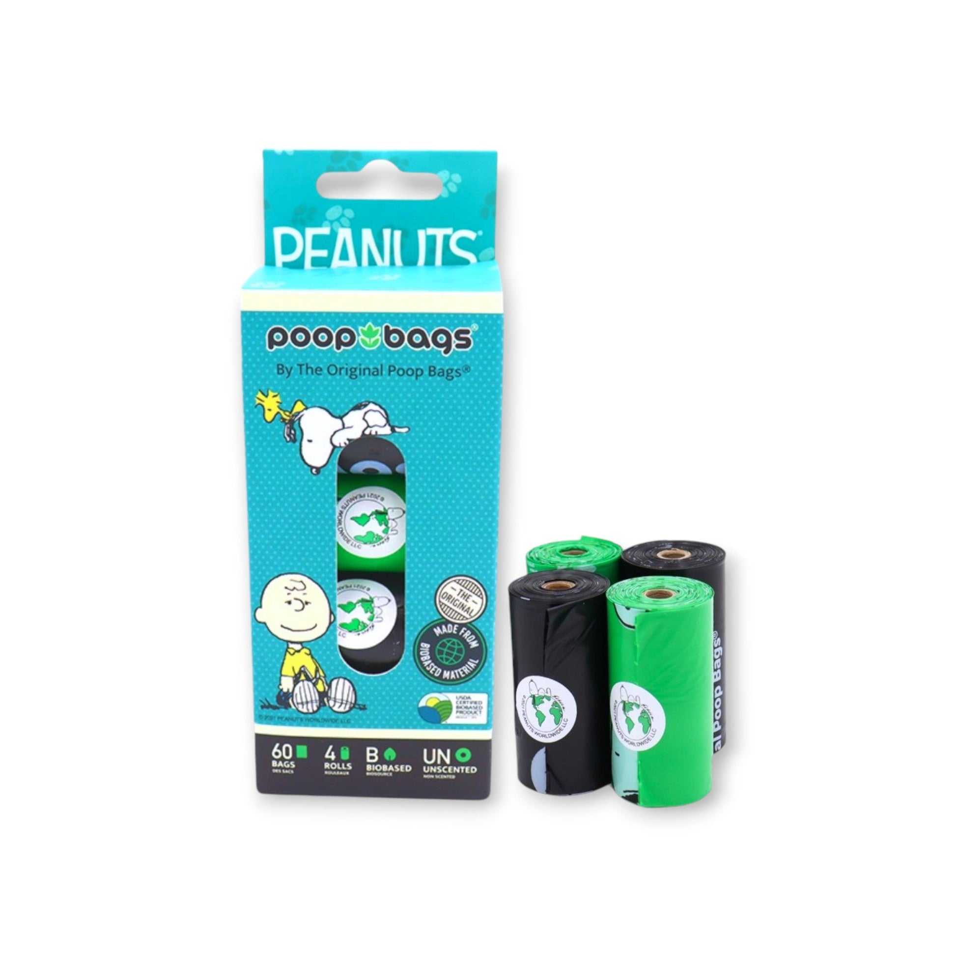 Pet Poop Bags | Peanuts® Bio - Based | 60 ct | USDA Certified | 4 Rolls - Other Eco - Goods