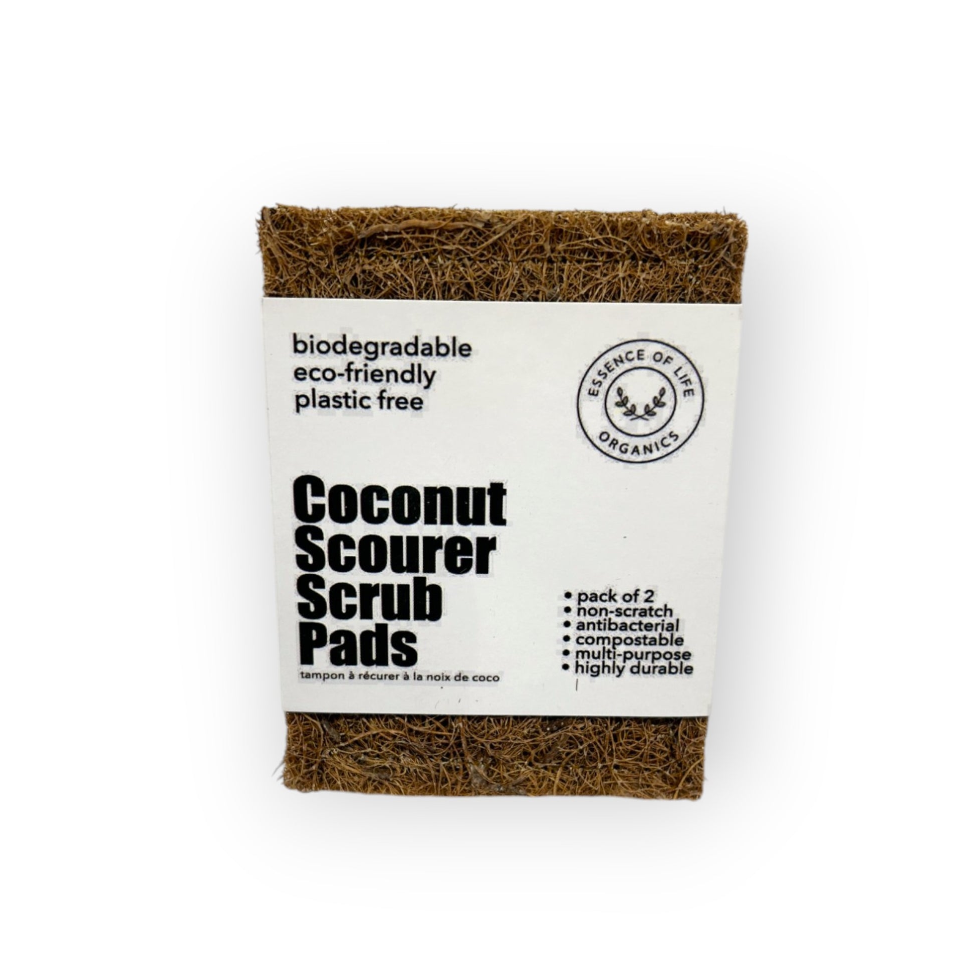 Eco-friendly scourer pad 2-pack for tough scrubbing power—durable, reusable, and plastic-free.