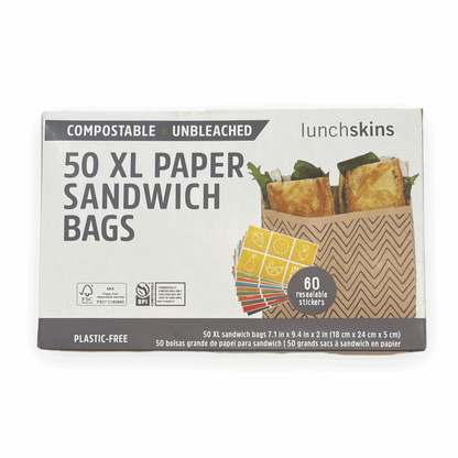 Sandwich Bags | XL Kraft Paper | Chevron - Refillism