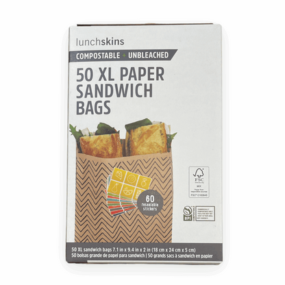 Sandwich Bags | XL Kraft Paper | Chevron - Refillism