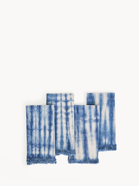 Tie Dye Cotton Napkin - Indigo Blue (Set of 4)-0
