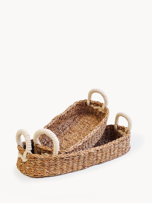 Savar Bread Basket with White Handle-0