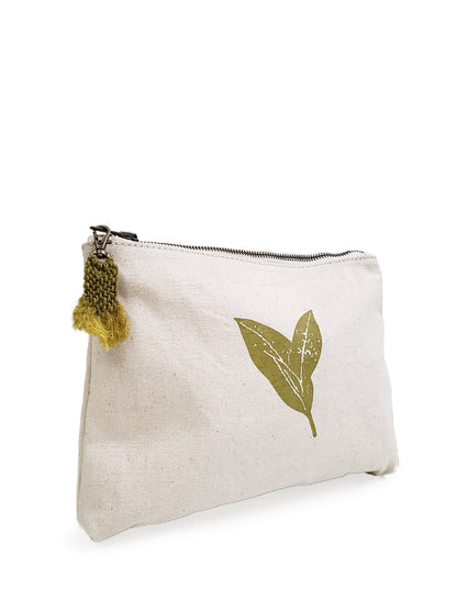 Hand Screen Printed Cotton Canvas Pouch - Nature-4