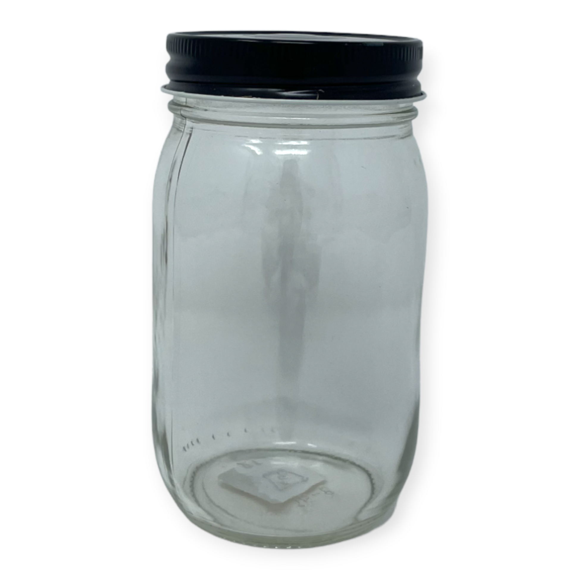 Victorian Square Glass Jar with Black Lid, 10 oz