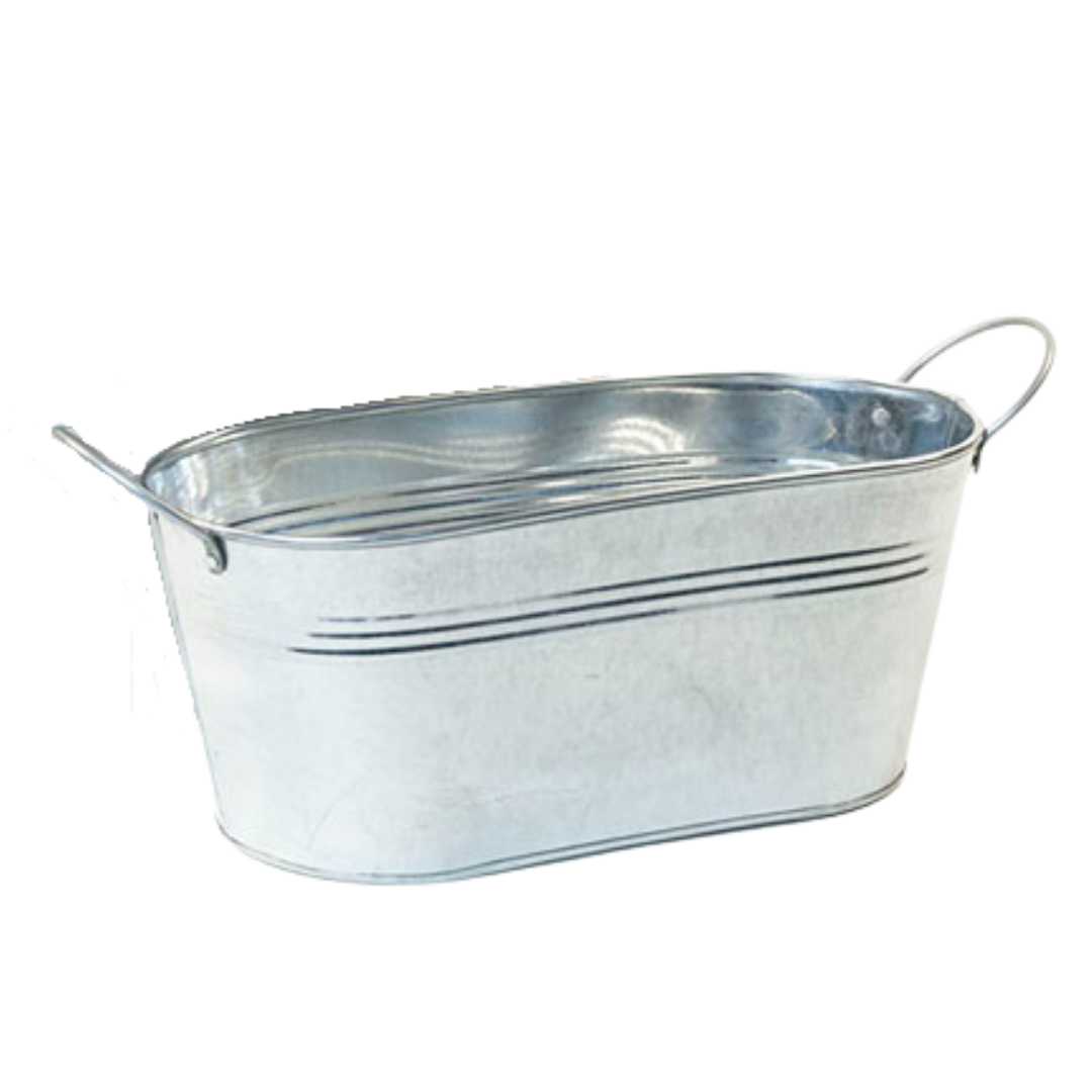 Oval Galvanized Metal Container