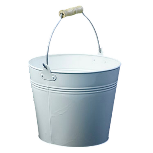 Container | 8.5" White Metal Pail