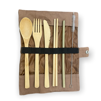 Cutlery Utensil Set | Brown | Bamboo