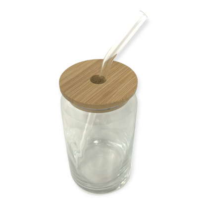 Taza con tapa de bambú y pajita | Vaso