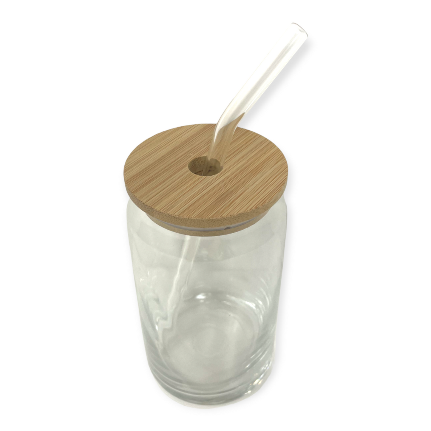 Cup with Bamboo Lid & Straw | Glass