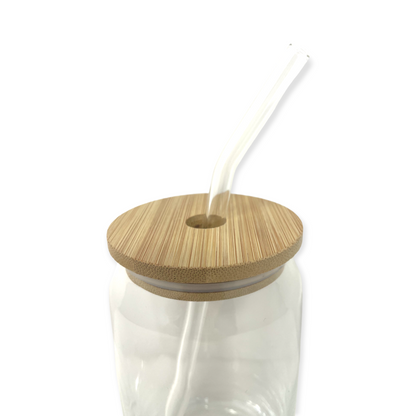 Cup with Bamboo Lid & Straw | Glass