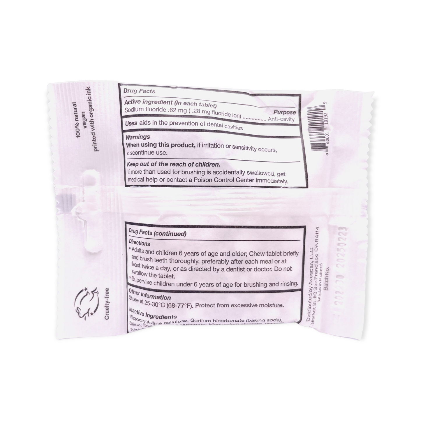 Unpaste Tooth Tabs - With Fluoride - Mint